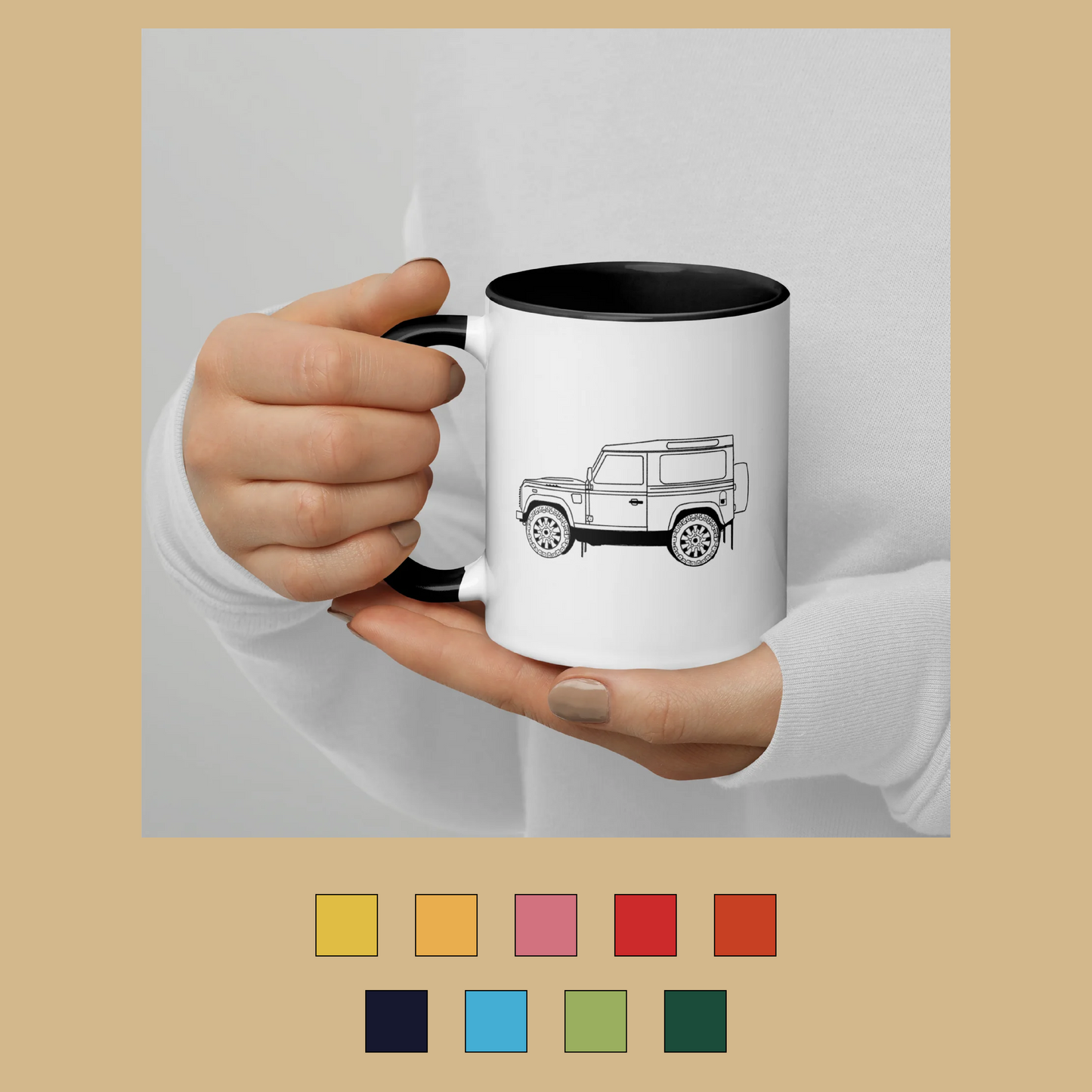 Land Rover Defender 90 - Mug with Color Inside