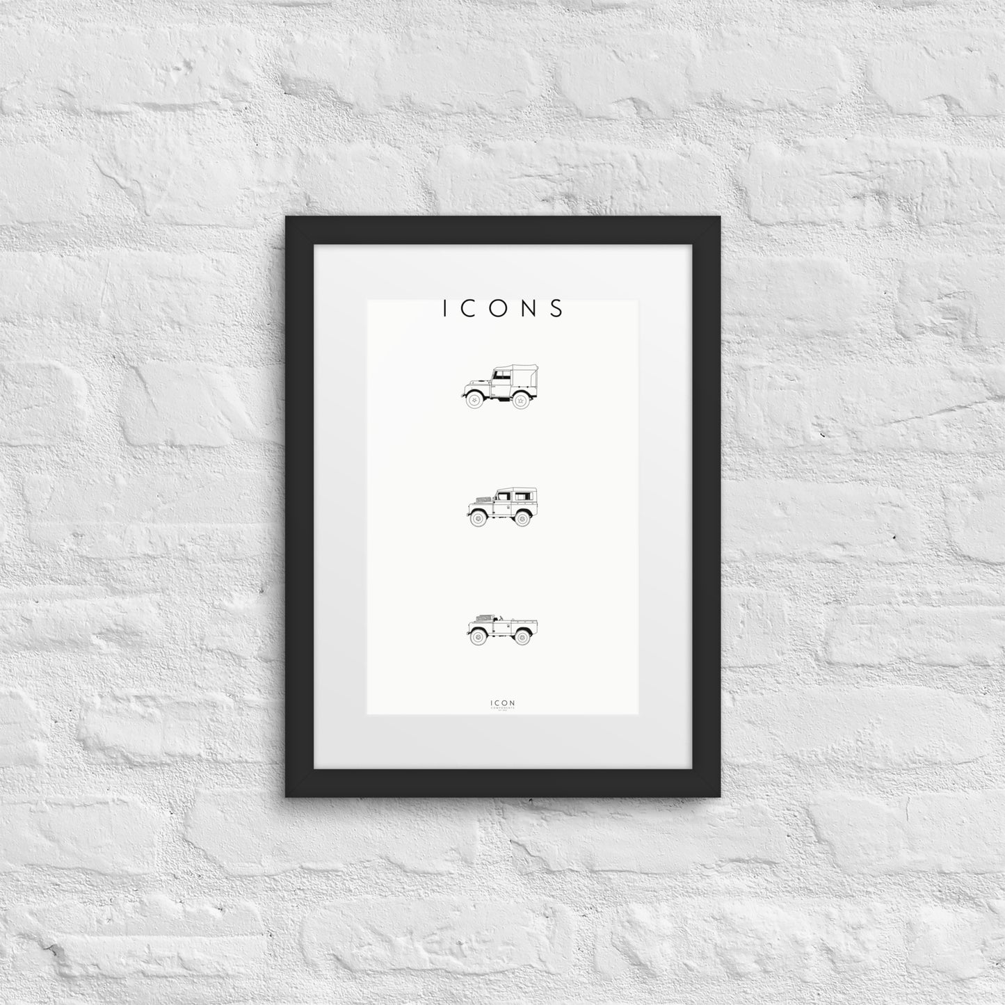 Icons - Land Rover Series History Framed poster