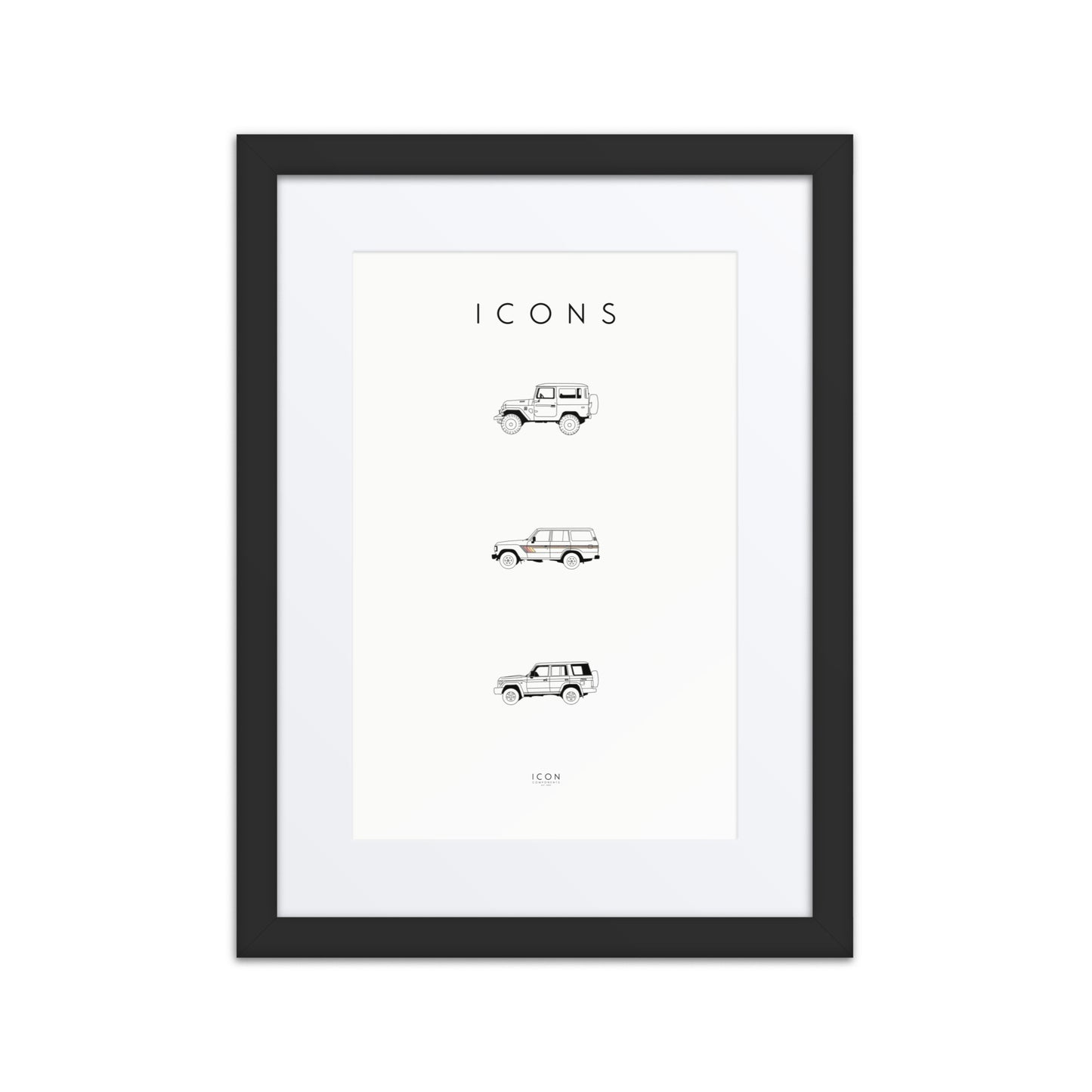 Icons - Land Cruiser 1 History Framed poster