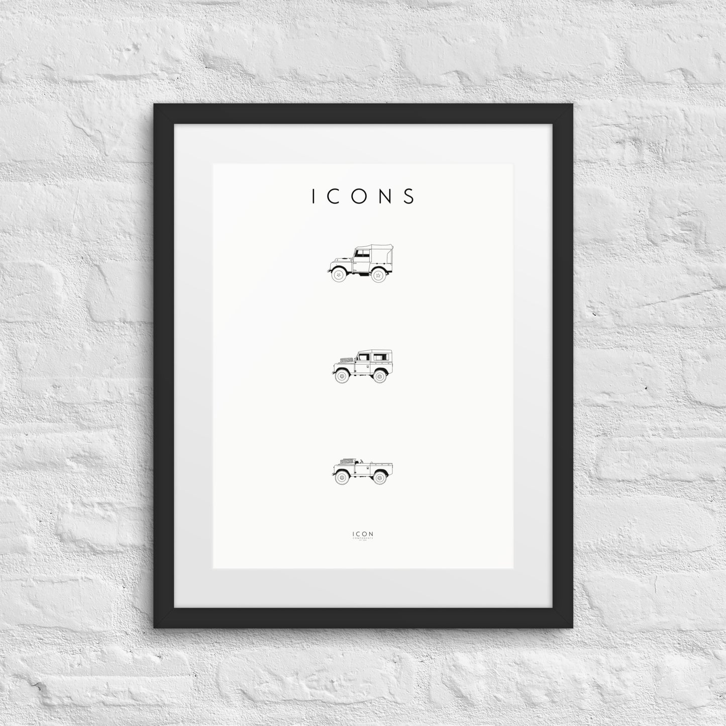 Icons - Land Rover Series History Framed poster