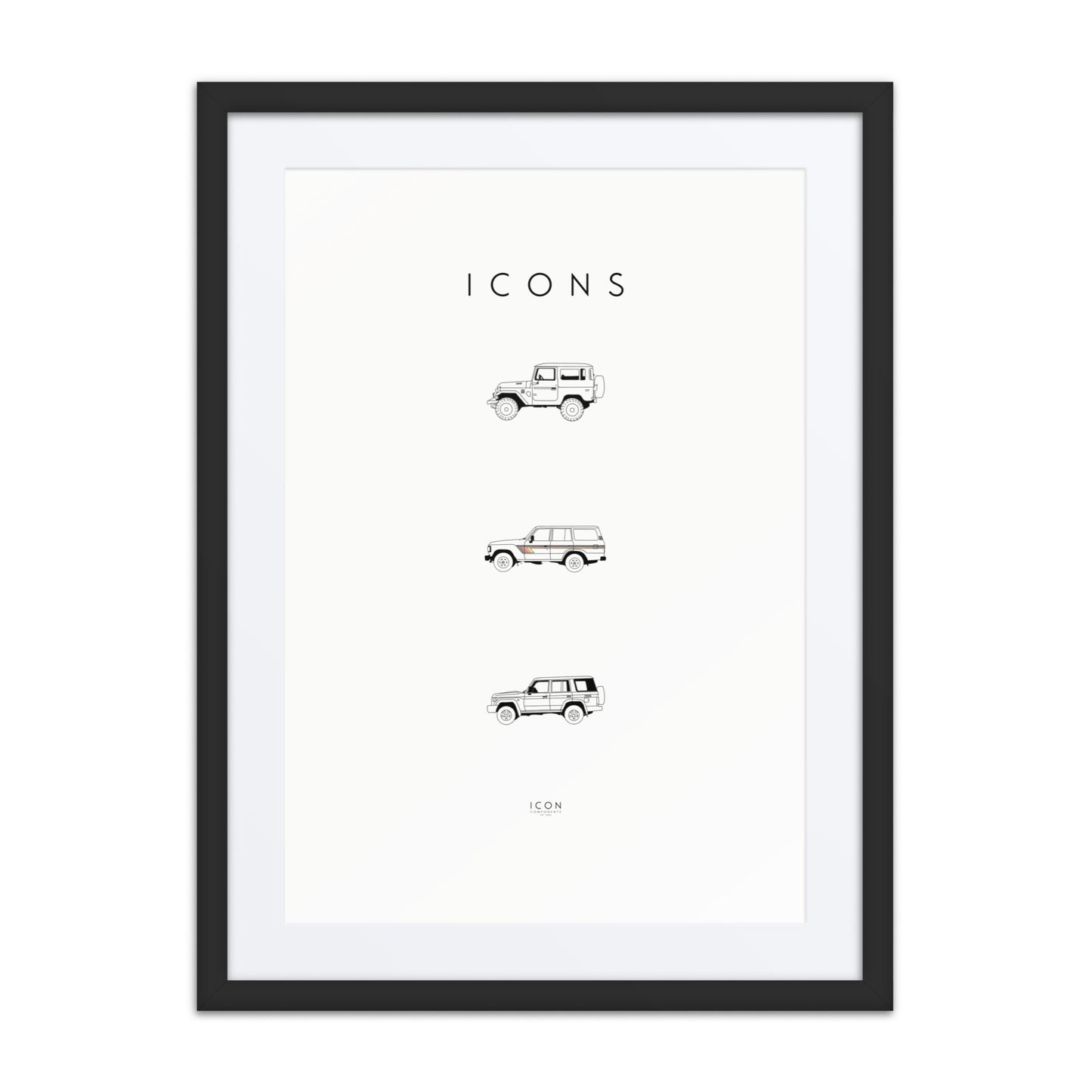 Icons - Land Cruiser 1 History Framed poster