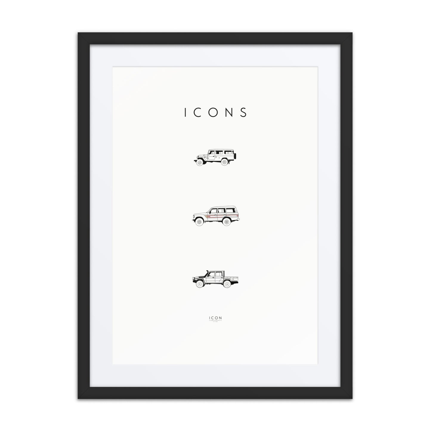 Icons - Land Cruiser 2 History Framed poster