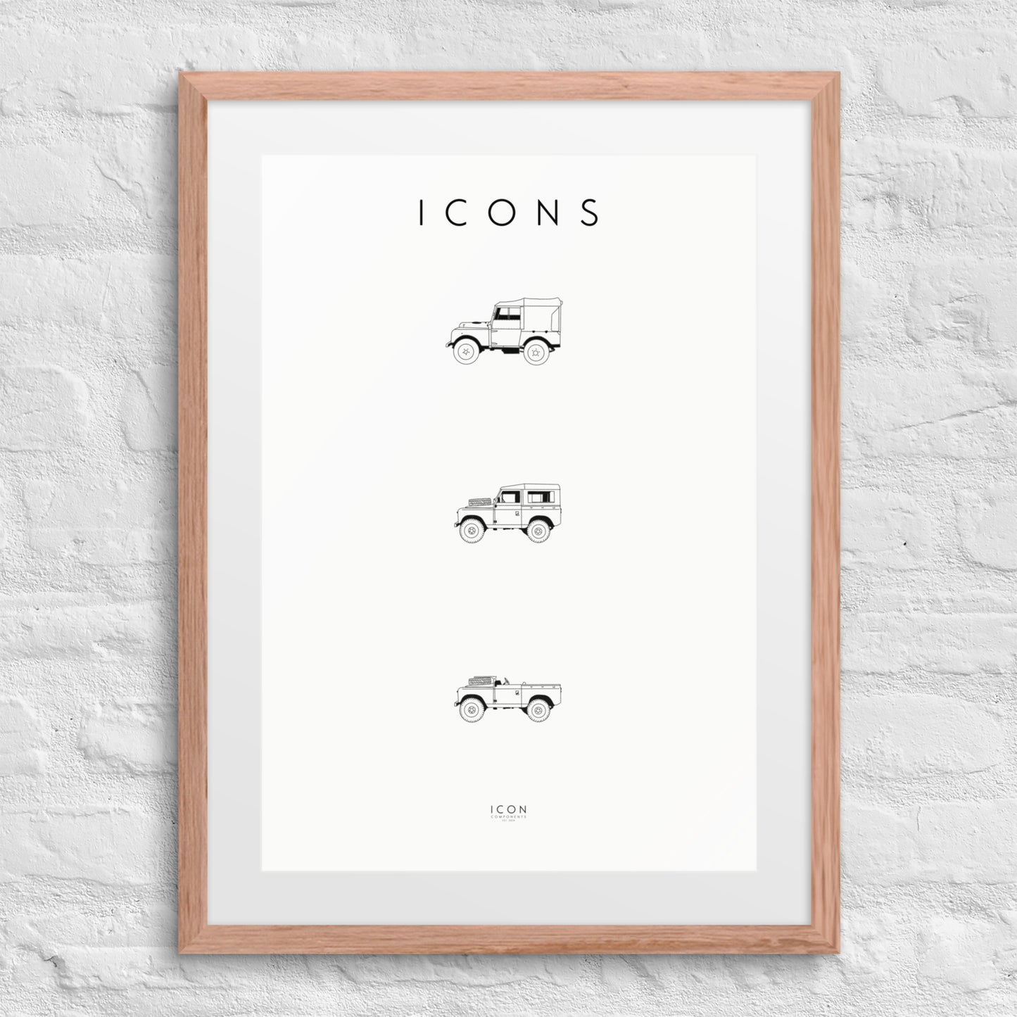 Icons - Land Rover Series History Framed poster