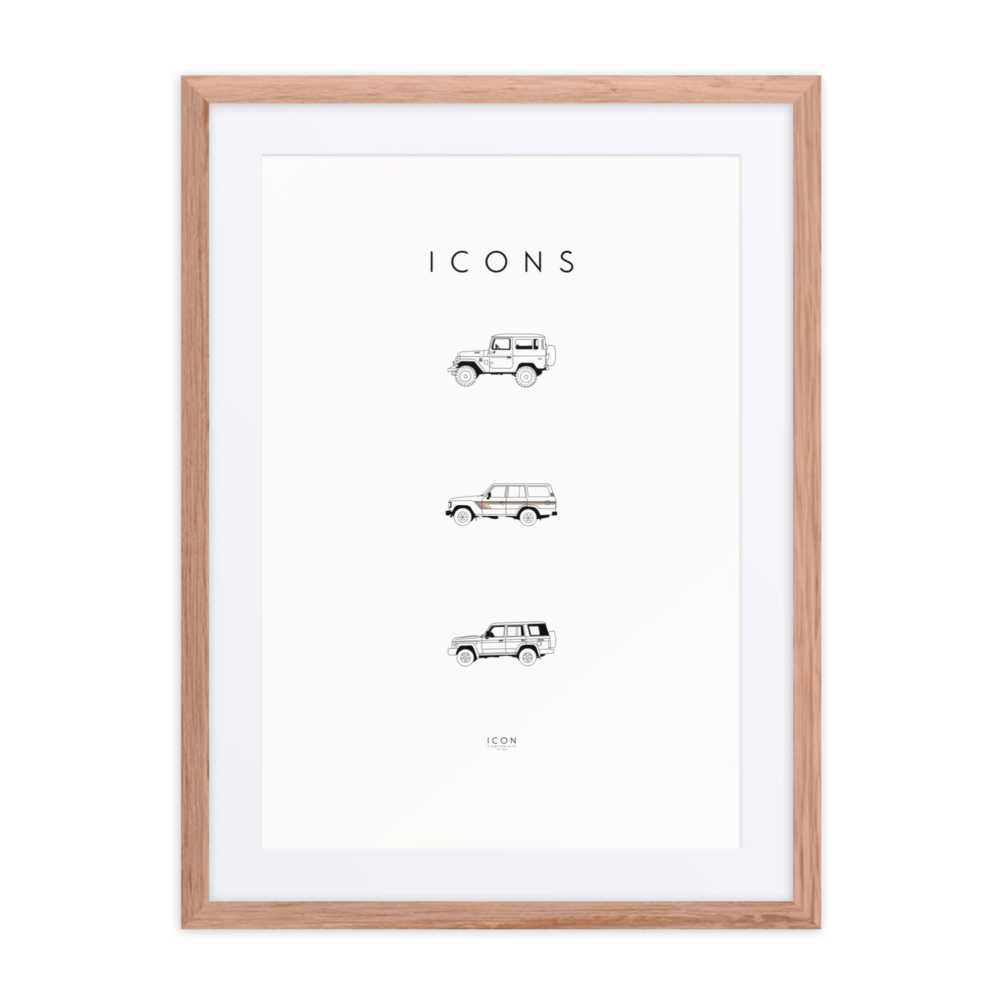 Icons - Land Cruiser 1 History Framed poster