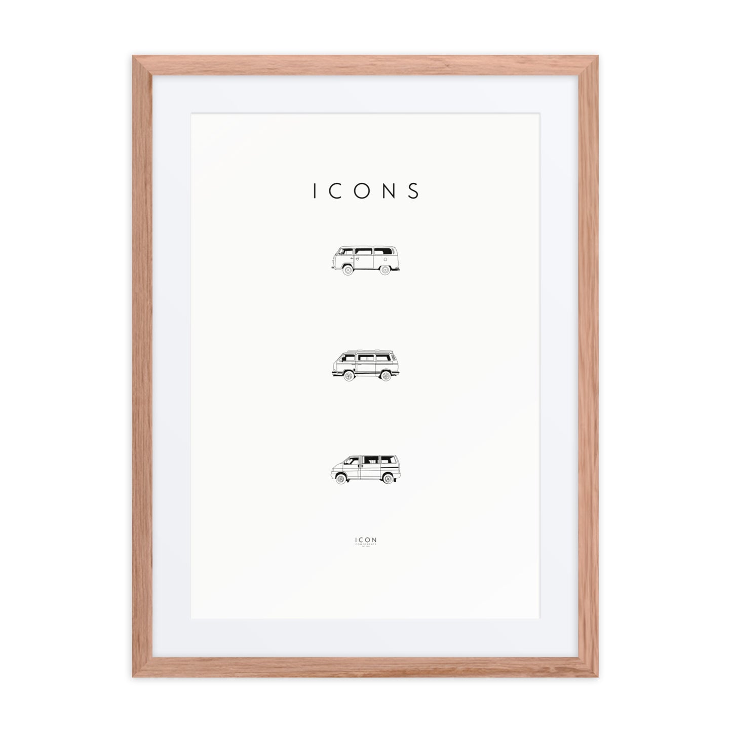 Icons - VW Van History Framed poster