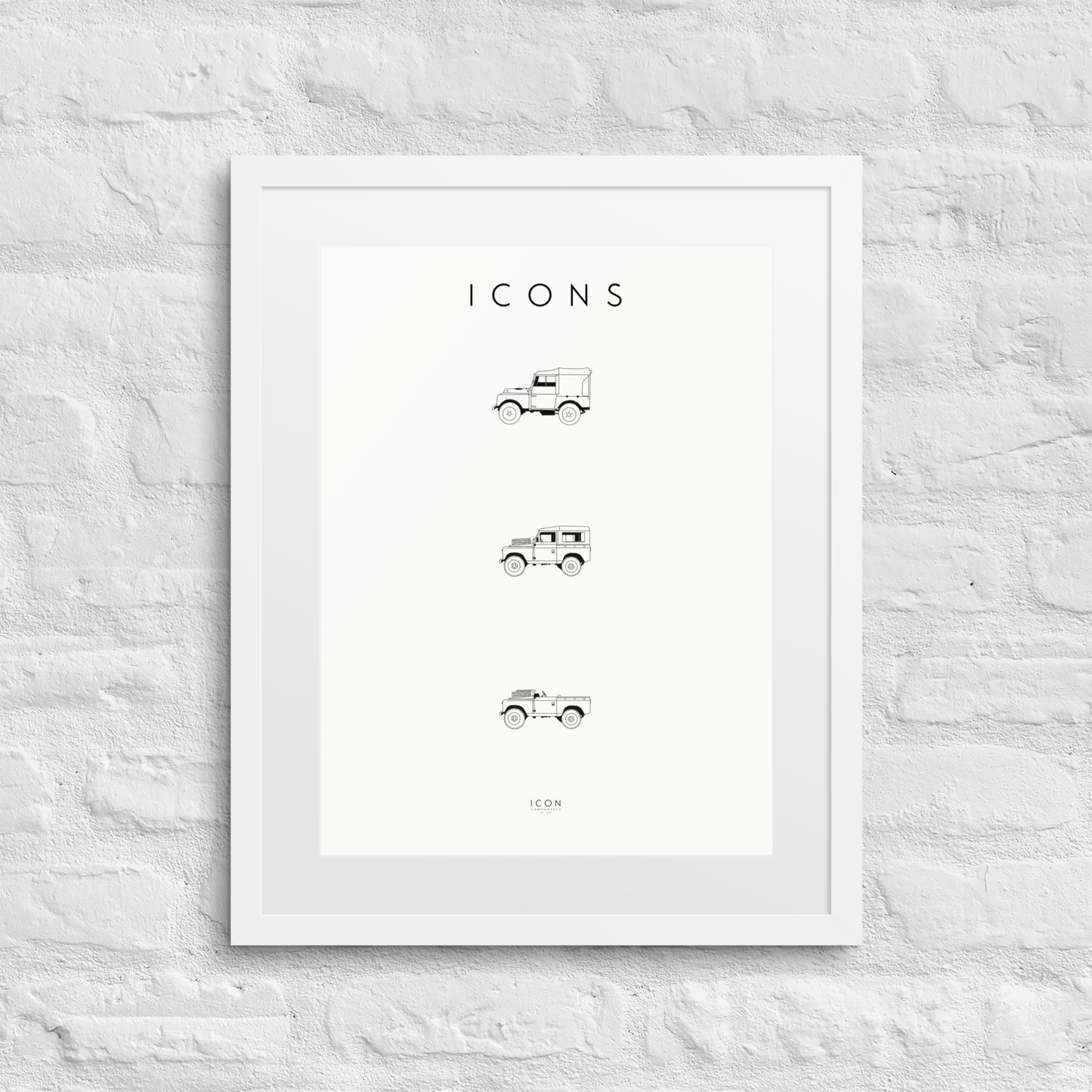 Icons - Land Rover Series History Framed poster