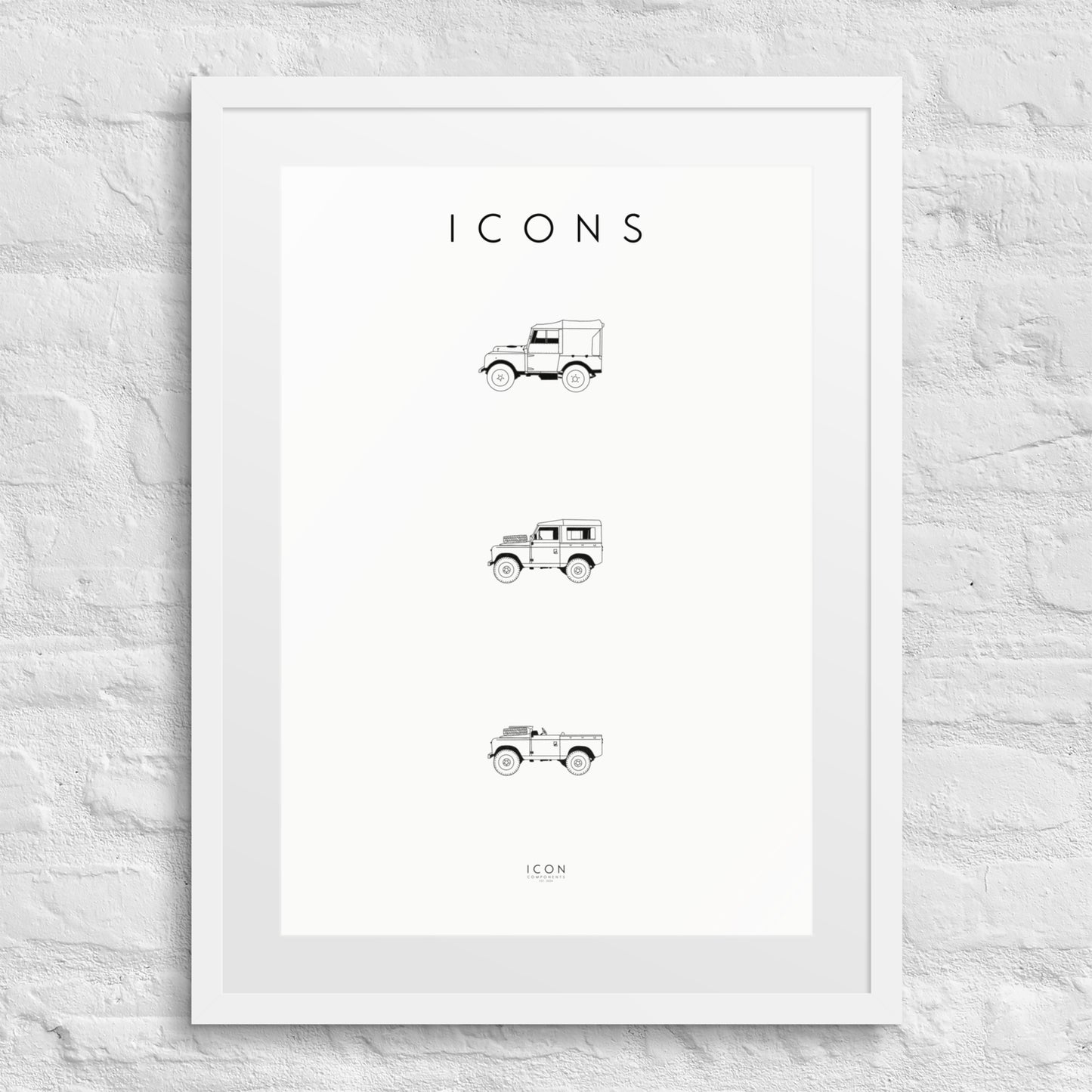 Icons - Land Rover Series History Framed poster