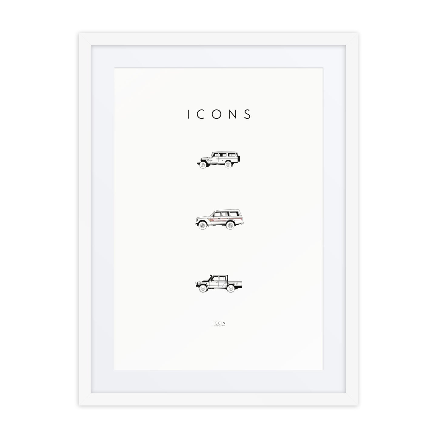 Icons - Land Cruiser 2 History Framed poster