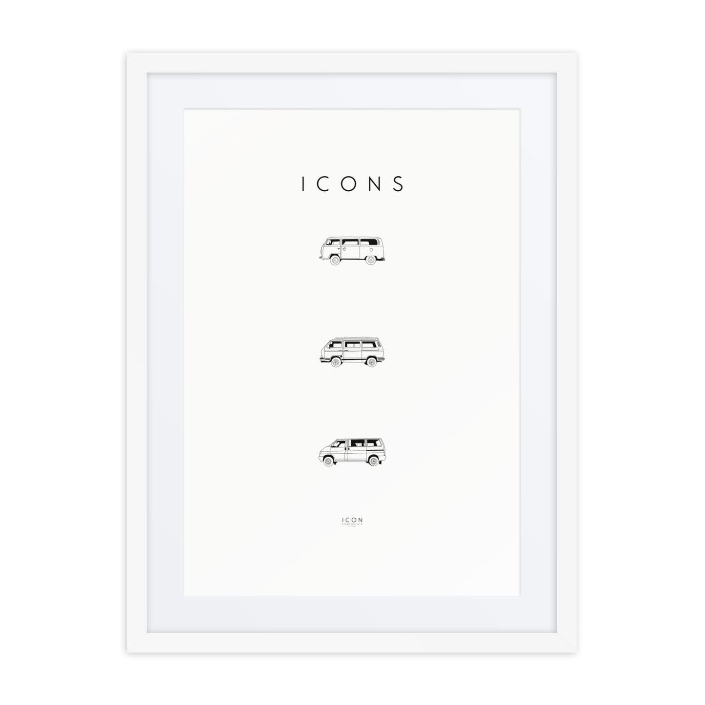 Icons - VW Van History Framed poster